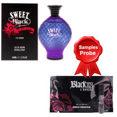 New Brand Sweet Black Woman 100 ml + echantillon Paco Rabane Black XS L' Exces