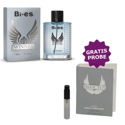 Bi-Es Winner 100 ml + echantillon  Paco Rabanne Invictus