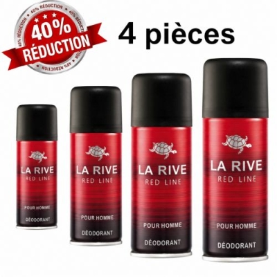La Rive Red Line - Deodorant Pour Homme 150 ml, 4 pièces
