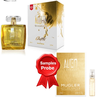 Chatler Aloha Gorgeous - Eau de Parfum Pour Femme 100 ml, echantillon Thierry Mugler Alien Goddess EDP 1,2 ml