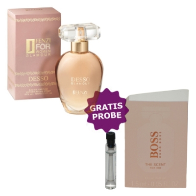 JFenzi Desso Glamour 100 ml + echantillon Hugo Boss The Scent Her