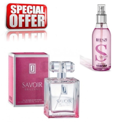 JFenzi Savoir Brillant - Ensemble promotionnel, Eau de Parfum 100 ml, brume parfumée pour femme [body splash] 200 ml
