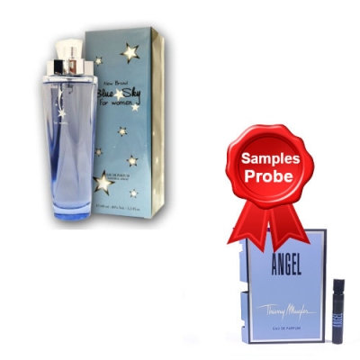 New Brand Blue Sky 100 ml + echantillon Thierry Mugler Angel